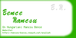 bence mancsu business card